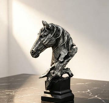 sculptuur, Horse Head Bust - 29 cm - Hars