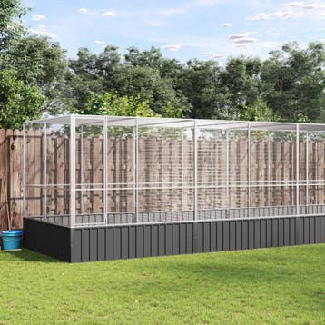 vidaXL Volière met verlengstuk 1039x207x212 m staal, Dieren en Toebehoren, Verzenden, Nieuw
