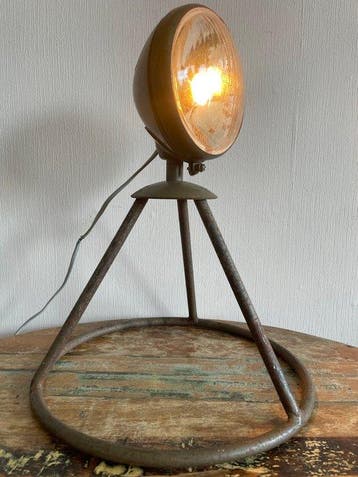 Lampe - Métal, Verre - Lampe de terrain militaire mobile