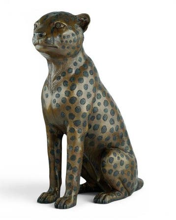 sculptuur, Seated Cheetah - 50 cm - Brons