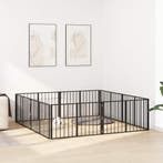 vidaXL Hondendeur 8 pcs Zwart 100 x 60 cm Gegevens staal, Verzenden, Nieuw