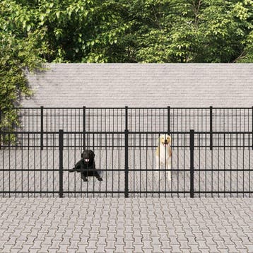 vidaXL Hondenkennel voor buiten 28,23 m² staal, Dieren en Toebehoren, Verzenden, Nieuw