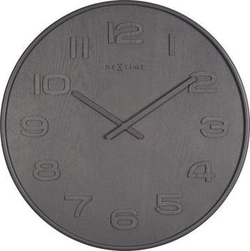 NeXtime Wood Wood Big Klok Rond Hout Ø53 cm Grijs/Wit, Verzenden, Nieuw