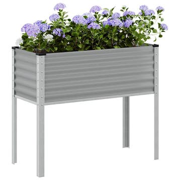 vidaXL Plantenbak 100x45x90 cm staal grijs, Verzenden, Nieuw