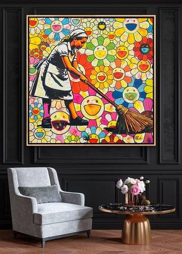 Joaquim Falco - BANKSY CLEANING MURAKAMI XL