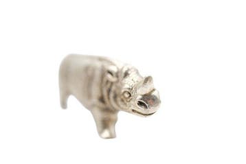 Figuur - Rhinoceros Figurine - .800 zilver, Antiek en Kunst