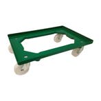 Kunststof dolly groen 615x415x165 mm rubberen witte, Ophalen of Verzenden