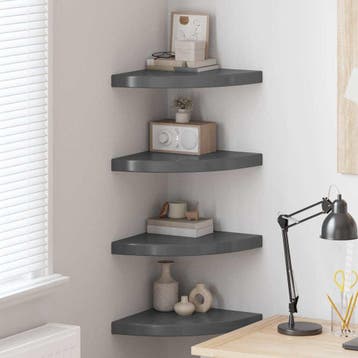 vidaXL Hoekschappen zwevend 4 st 35x35x3,8 cm MDF hoogglans, Verzenden, Nieuw