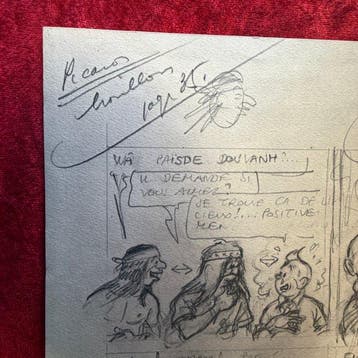 Kuifje - Wenskaart Hergé - gesigneerd - 1 Carte de vœux -, Boeken, Nieuw