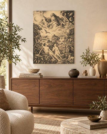 De Tuin van Eden – Adam en Eva onder het Oog van de Schepper, Antiek en Kunst