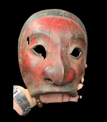 Antic original Mask from Java - Diorama, Antiek en Kunst