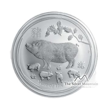 1 kilo zilveren Lunar munt Year of the Pig 2019
