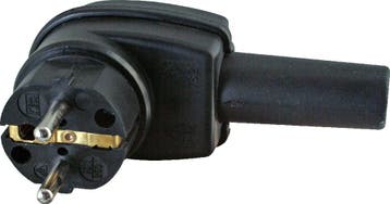 Haakse Rubberstekker CEE 7/VII Zwart - 178216009, Doe-het-zelf en Bouw, Verzenden, Nieuw