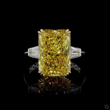 Ring - 14 karaat Geel goud, Platina - 8.86ct. tw. Geel