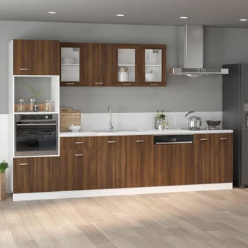 vidaXL Gootsteenkast Lyon 80x46x81,5 cm bewerkt hout bruin, Huis en Inrichting, Kasten | Overige, Verzenden, Nieuw