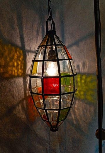 Plafondlamp - Glas-in-lood - Ambachtelijk glas-in-lood