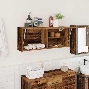 vidaXL Badkamerwandkast 100x25x40 cm bewerkt hout oud, Verzenden, Nieuw