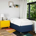 vidaXL Bedframe zonder matras 100x200 cm stof blauw, Verzenden