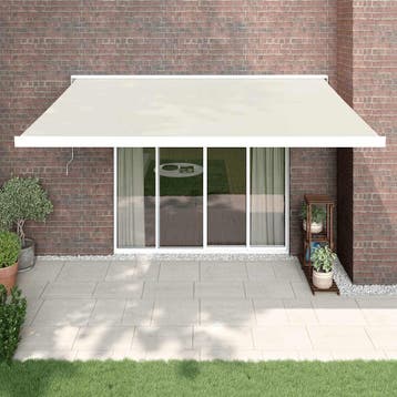 vidaXL Elektrische Zonneluifel 4,5 x 3 m Crèmekleurig 100%, Verzenden