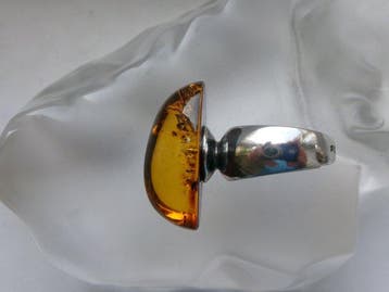 Zilver, Amber - Ring - Art Deco-stijl