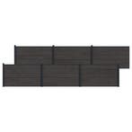 vidaXL Hekpaneel 6 pcs WPC en Aluminium Zwart, Verzenden, Nieuw