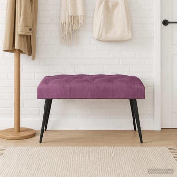 vidaXL Bank met knopen tufting Paars 80 x 40 x 46 cm Fluweel, Verzenden, Nieuw