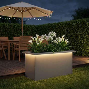 vidaXL Tuinplantenbak met led Antraciet 30 x 60 x 30 cm, Verzenden, Nieuw