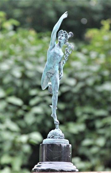 sculptuur, mercury - 43 cm - Brons, Marmer