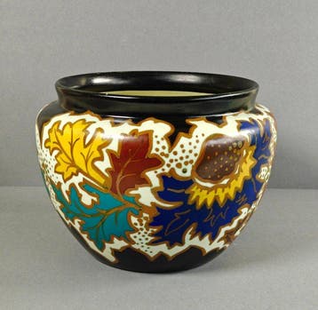 Bloempot - Grote cachepot, jardinière. - Aardewerk - Gouds, Antiek en Kunst