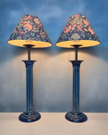 Tafellamp - Set Neoklassieke High-End Lampen - 51 cm - Hout,