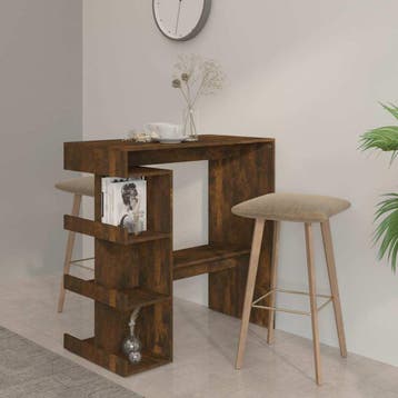 vidaXL Bartafel met opbergrek 100x50x101,5 cm hout gerookt, Verzenden, Nieuw