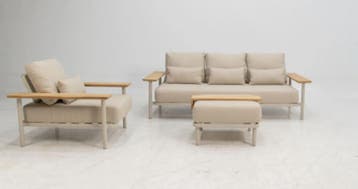Luxe Loungeset aluminium met weersbestendige kussens 5pers, Ophalen of Verzenden, Nieuw