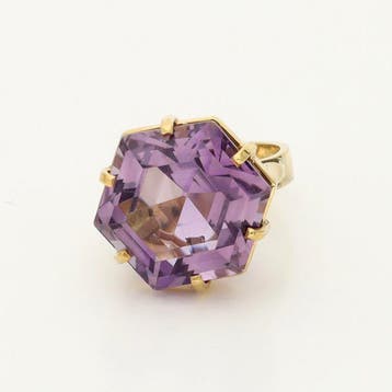 Bague - 18 carats Or jaune - 15.33ct. tw. Améthyste