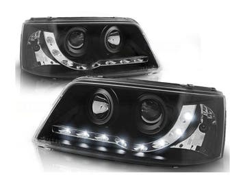LED DRL koplampen Black 2 geschikt voor VW T5, Auto-onderdelen, Verzenden, Nieuw, Volkswagen