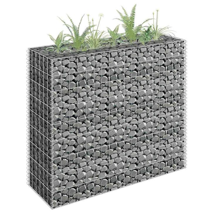 vidaXL Gabion plantenbak verhoogd 90x30x90 cm gegalvaniseerd, Tuin en Terras, Bloempotten, Nieuw, Verzenden