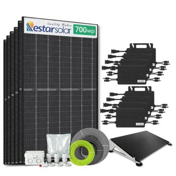 Zonnepanelen pakket voor platdak - 7 kW - 10x 700, Doe-het-zelf en Bouw, Ophalen of Verzenden, Nieuw