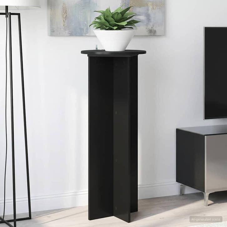 vidaXL Plantenstand 2 st Zwart Ø40 x 100 cm Bewerkt hout, Jardin & Terrasse, Bacs à fleurs & Jardinières, Envoi
