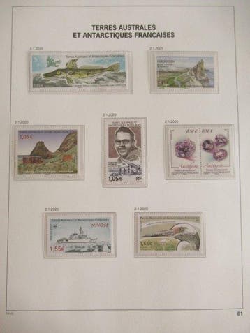 TAAF 2020 - Collection de timbres dans des feuilles DAVO