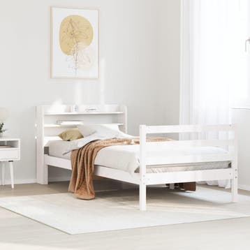 vidaXL Bedframe met hoofdeinde zonder matras 90x190 cm wit, Verzenden