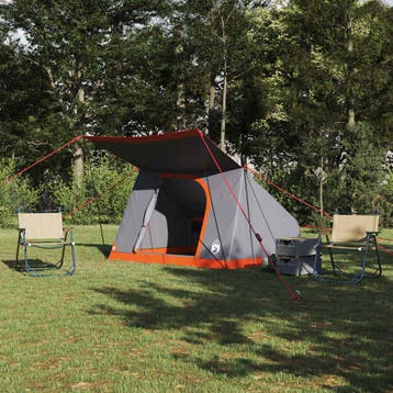 vidaXL Camping Tent 2-persoons Waterdicht Grijs en Oranje, Verzenden, Nieuw
