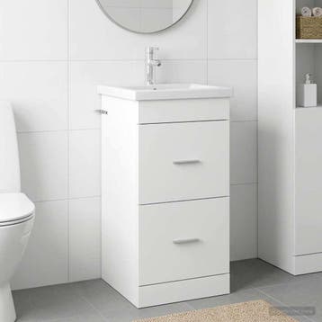 vidaXL Badkamer Vanity met Wastafel Wit 42 x 40 x 84,5 cm, Verzenden, Nieuw