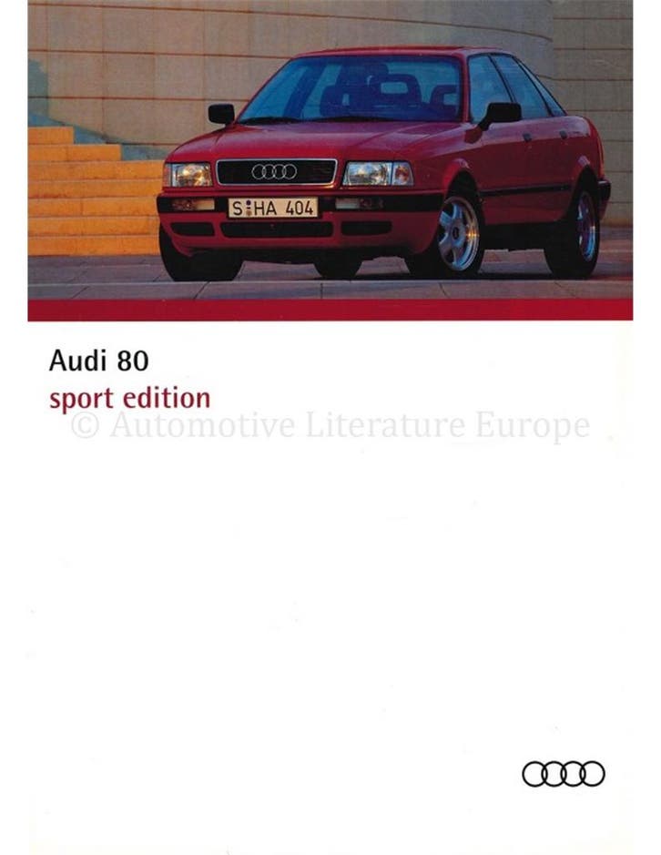 1994 AUDI 80 SPORT EDITION BROCHURE DUITS, Boeken, Auto's | Folders en Tijdschriften