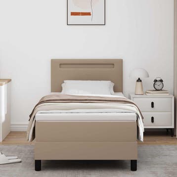 vidaXL Boxspring bed met hoofdeinde Cappuccino 100 x 200 cm, Verzenden, Nieuw