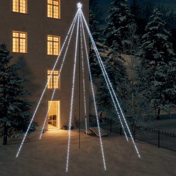 vidaXL LED-kerstboom binnen buiten 1300 LEDs koud wit 8 m, Diversen, Verzenden, Nieuw