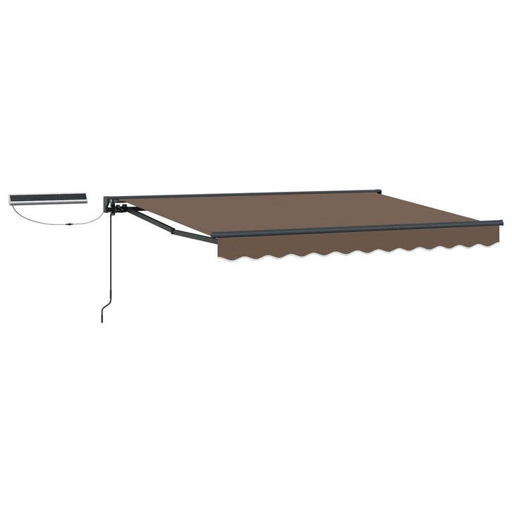 vidaXL Elektrisch Uitschuifbare Zonneluifel Taupe 4,5 × 3 m, Tuin en Terras, Zonneschermen, Nieuw, Verzenden