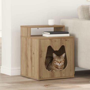 vidaXL Kattenhuis Artisanaal eiken 42.5 x 40 x 53.5 cm, Verzenden
