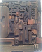 Drukblokken - Samenstelling van grote oude typografische