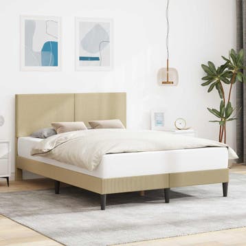 vidaXL Bedframe Lichtgroen Grijs 140 x 190 cm Corduroy stof, Verzenden, Nieuw
