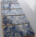 Tegel - Randtegels 5x Eekhoorn en 5x Vogel. - 1650-1700