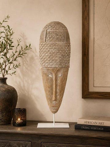 Ornement décoratif - XL Tribal Mask on Stand - 64,5 cm -